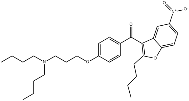 (2-Butyl-5-nitro-3-bensofuranyl)[4-[3-(dibutylamino)propoxi]fenyl]metanon