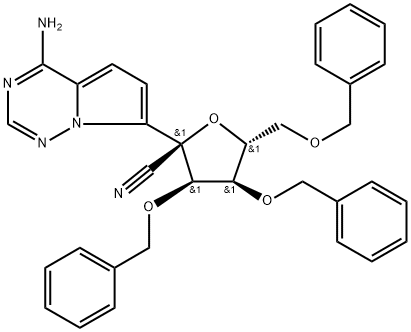 (2R,3R,4R,5R)-2-(4-aminopyrrolo[2,1-f][1,2,4]triazin-7-yl)-3,4-bis(bensyloxi)-5-(( bensyloxi)metyl)tetrahydrofuran-2-karbonitril