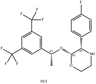 (2R,3S)-2-[(lR)-1-[3,5-bis(trifluormetyl)fenyl]etoxi]-3-(4-fluorfenyl)morfolinhydroklorid