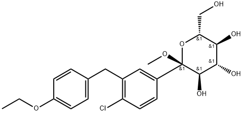 (2S,3R,4S,5S,6R)-2-(4-klor-3-(4-etoxibensyl)fenyl)-6-(hydroximetyl)-2-metoxitetrahydro-2H-pyran-3,4,5-triol