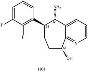 (5S,6S,9R)-5-amino-6-(2,3-difluorfenyl)-6,7,8,9-tetrahydro-5H-cyklohepta[b]pyridin-9-ol:dihydroklorid