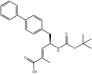 (R,E)-5-((1,1'-bifenyl)-4-yl)-4-((tert-butoxikarbonyl)amino)-2-metylpent-2-ensyra