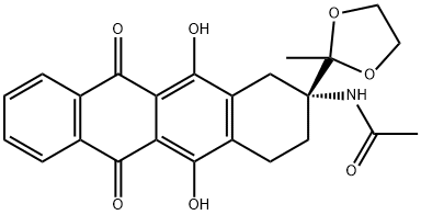 (R)-N-(5,12-dihydroxi-2-(2-metyl-1,3-dioxolan-2-yl)-6,11-dioxo-1,2,3,4,6,11-hexahydrotetracen -2-yl)acetamid