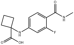 1-((3-fluor-4-(metylkarbamoyl)fenyl)amino)cyklobutankarboxylsyra