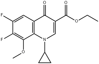1-cyklopropyl-6,7-difluor-1,4-dihydro-8-metoxi-4-oxo-3-kinolinkarboxylsyraetylester