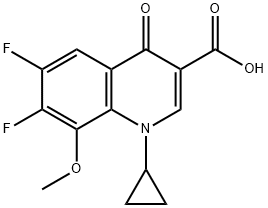 1-cyklopropyl-6,7-difluor-1,4-dihydro-8-metoxi-4-oxo-3-kinolinkarboxylsyra