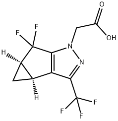 lH-cyklopropa[3,4]cyklopenta[1,2-c]pyrazol-1-ättiksyra, 5,5-difluoro-3b,4,4a,5-tetrahydro-3-(trifluormetyl)-, (3bS,4aR )-