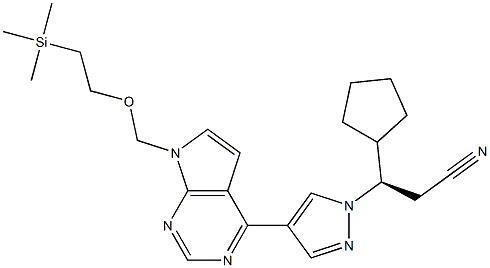 1H-Pyrazol-1-propanenitril, β-cyklopentyl-4-[7-[[2-(trimetylsilyl)etoxi]metyl]-7H-pyrrolo[2,3-d]pyriMidin-4-yl]-, (βR) -
