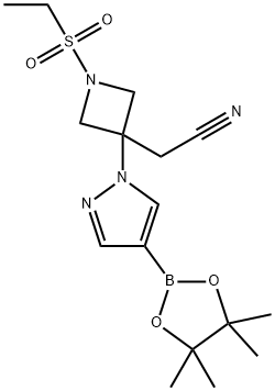2-(1-(etylsulfonyl)-3-(4-(4,4,5,5-tetrametyl-1,3,2-dioxaborolan-2-yl)-lH-pyrazol-1-yl)azetidin-3- yl)acetonitril