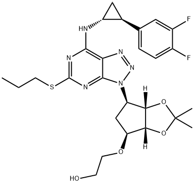 2-[[(3aR,4S,6R,6aS)-6-[7-[[(lR,2S)-2-(3,4-difluorfenyl)cyklopropyl]aMino]-5-(propyltio)-3H