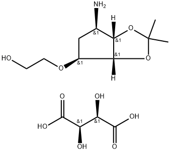2-((3aR,4S,6R,6aS)-6-amino-2,2-dimetyltetrahydro-3aH-cyklopenta[d][1,3]dioxol-4-yloxi)etanol L-tatarsyra