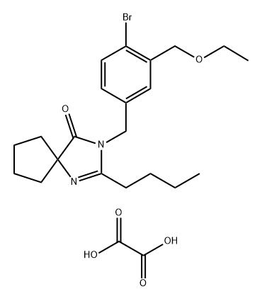 3-(4-brom-3-(etoximetyl)bensyl)-2-butyl-1,3-diazaspiro[4.4]non-1-en-4-on,etandioat (1:2)