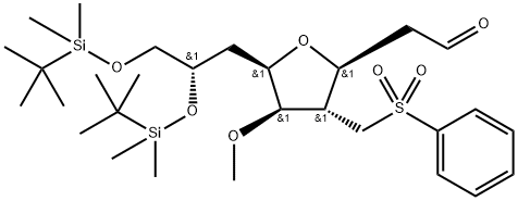3,6-anhydro-2,4,7-trideoxi-8,9-bis-O-[(1,1-dimetyletyl)dimetylsilyl]-5-O-metyl-4-[(fenylsulfonyl)metyl]-D- glycero-D-gulo-nonos