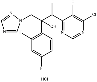 3-(6-klor-5-fluorpyrimidin-4-yl)-2-(2,4-difluorfenyl)-1-(lH-1,2,4-triazol-1-yl)butan-2-ol-hydroklorid