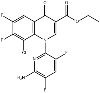 3-kinolinkarboxylsyra, 1-(6-amino-3,5-difluor-2-pyridinyl)-8-klor-6,7-difluor-1,4-dihydro-4-oxo-, etylester