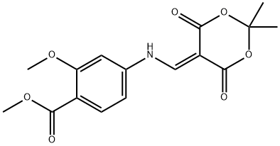 4-[(2,2-dimetyl-4,6-dioxo-[1,3]dioxan-5-ylidenmetyl)-amino]-2-metoxi-bensoesyra-metylester