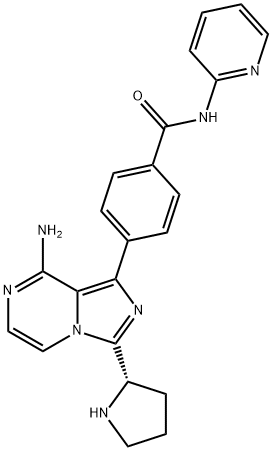 4-[8-amino-3-(2S)-2-pyrrolidinylimidazo[1,5-a]pyrazin-1-yl]-N-2-pyridinyl-bensamid