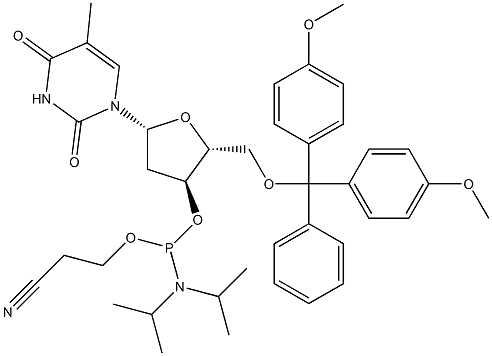 5'-dimetoxitrityl-3'-deoxitymidin 2'-[(2-cyanoetyl)-(N,N-diisopropyl)]-fosforamidit