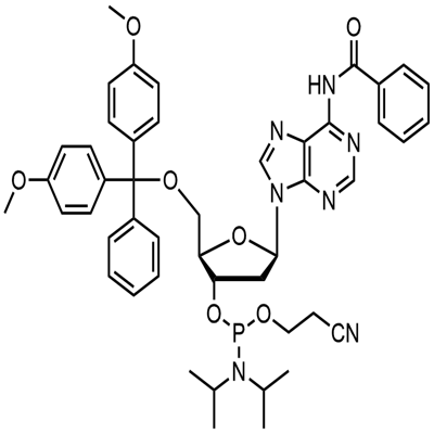 5'-O-(4,4'-dimetoxitrityl)-N6-bensoyl-2'-deoxiadenosin-3'-(2-cyanoetyl-N,N-diisopropyl)fosforamidit