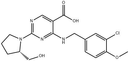 5-PyriMidinkarboxylsyra, 4-[[(3-klor-4-metoxifenyl)metyl]aMino]-2-[(2S)-2-(hydroximetyl)-1-pyrrolidinyl]-