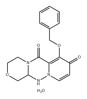 7-(bensyloxi)-3,4,12,12a-tetrahydro-1H-[1,4]oxazino[3,4-c]pyrido[2,1-f][1,2,4]triazin- 6, 8-dion, hemihydrat
