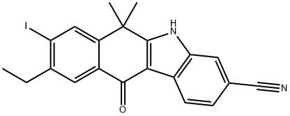 9-etyl-8-jod-6,6-dimetyl-11-oxo-6,11-dihydro-5H-benso[b]karbazol-3-karbonitril