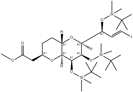 Metyl 2-((2R,4aS,6S,7R,8S,8aS)-7,8-bis((tert-butyldimetylsilyl)oxi)-6-((S,E)-1-((tert-butyldimetylsilyl)oxi )-3-jodoallyl)oktahydropyrano[3,2-b]pyran-2-yl)acetat