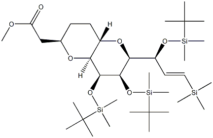 metyl 2-((2R,4aS,6S,7R,8S,8aS)-7,8-bis((tert-butyldimetylsilyl)oxi)-6-((S,E)-1-((tert-butyldimetylsilyl)oxi )-3-(trimetylsilyl)allyl)oktahydropyrano[3,2-b]pyran-2-yl)acetat