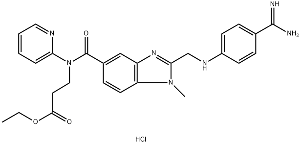 N-[[2-[[[4-(aminoiminometyl)fenyl]amino]metyl]-1-metyl-lH-bensimidazol-5-yl]karbonyl]-N-(2-pyridinyl)-beta-alaninetylesterhydroklorid