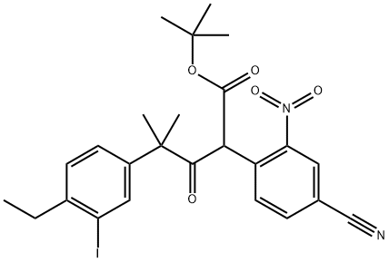 tert-butyl 2-(4-cyano-2-nitrofenyl)-4-(4-etyl-3-jodfenyl)-4-metyl-3-oxopentanoat