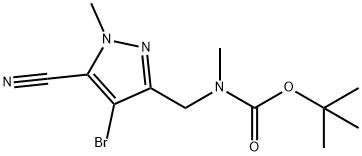 tert-butyl((4-brom-5-cyano-l-metyl-lH-pyrazol-3-yl)metyl)(metyl)karbamat