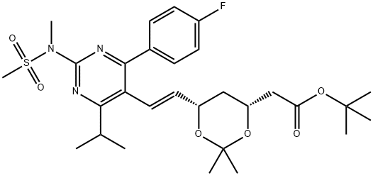tert-butyl 6-[(1E)-2-[4-(4-fluorfenyl)-6-(1-metyletyl)-2-[metyl(metylsulfonyl)amino]-5-pyrimidinyl]etenyl]-2,2- dimetyl-l,3-dioxan-4-acetat
